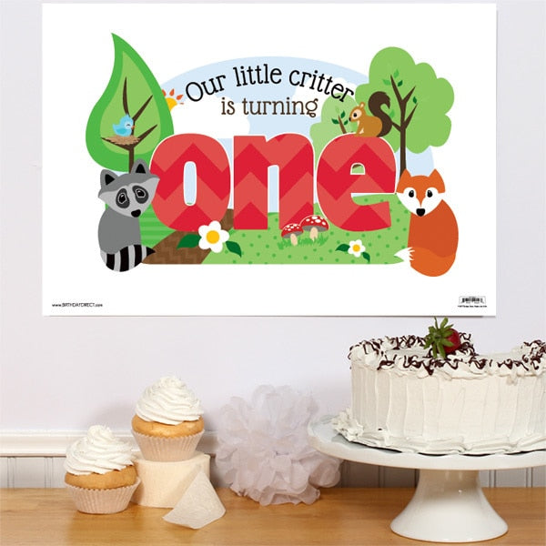 Woodland Animals 1st Birthday Sign, 8.5x11 Printable PDF Digital Download by Birthday Direct