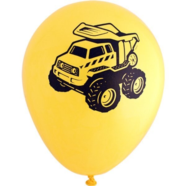 Construction Trucks Printed Latex Balloons, 12 inch, 8 count