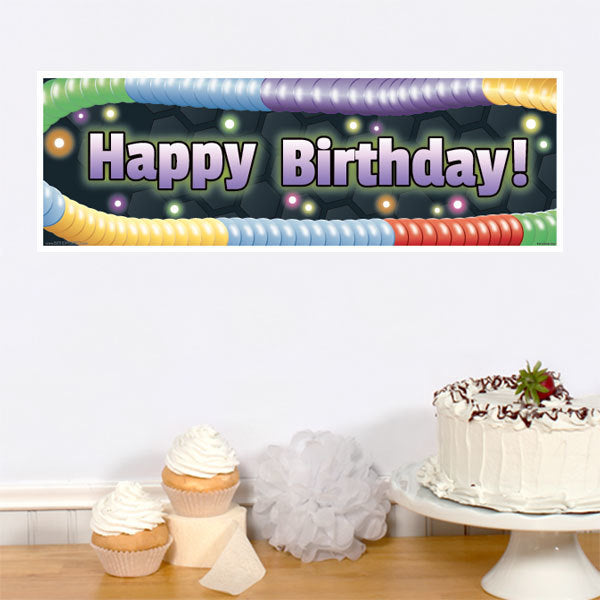Glow Worms Birthday Tiny Banner, 8.5x11 Printable PDF Digital Download by Birthday Direct