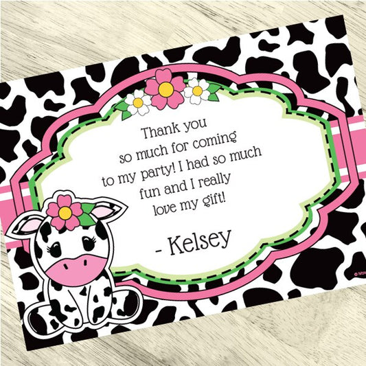 Birthday Direct's Cow Pink Party Custom Thank You
