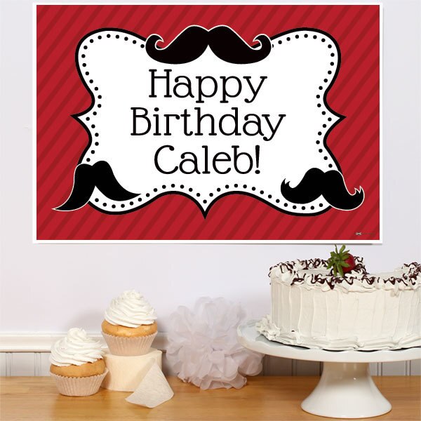 Birthday Direct's Mustache Party Custom Sign