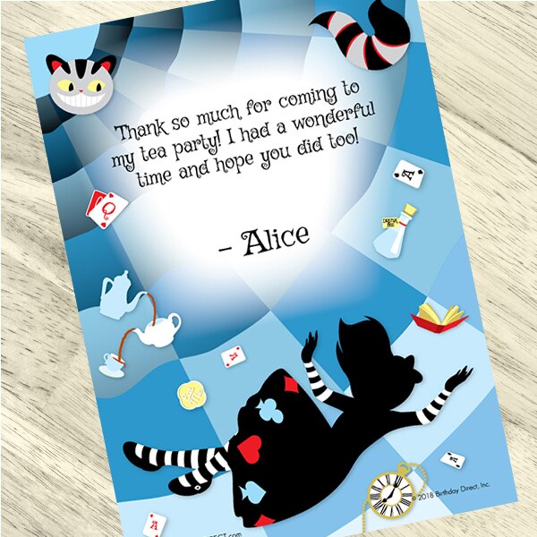 Birthday Direct's Alice in Wonderland Party Custom Thank You