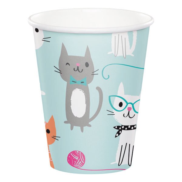 Cat Party Cups, 9 ounce, 8 count
