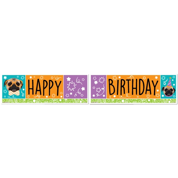 Birthday Direct's Pug Dog Birthday Two Piece Banners