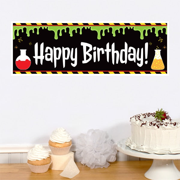 Mad Slime Scientist Birthday Tiny Banner, 8.5x11 Printable PDF Digital Download by Birthday Direct