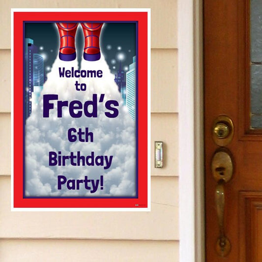 Birthday Direct's Hero Helper Party Custom Door Greeter