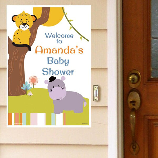 Birthday Direct's Lil Cub and Hippo Party Custom Door Greeter