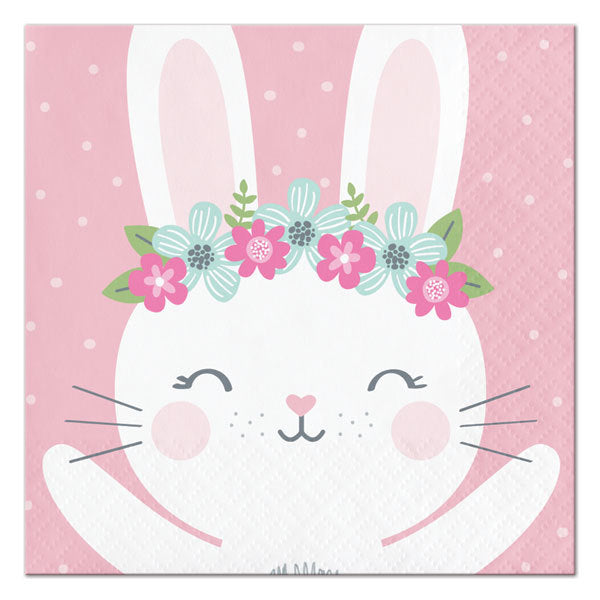 Little Bunny Party Beverage Napkins, 5 inch fold, set of 16