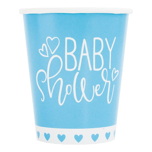 Blue Hearts Baby Cups, 9 oz, 8 ct