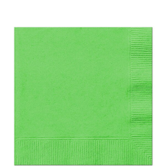 Lime Green Beverage Napkins, 5 inch fold, set of 20