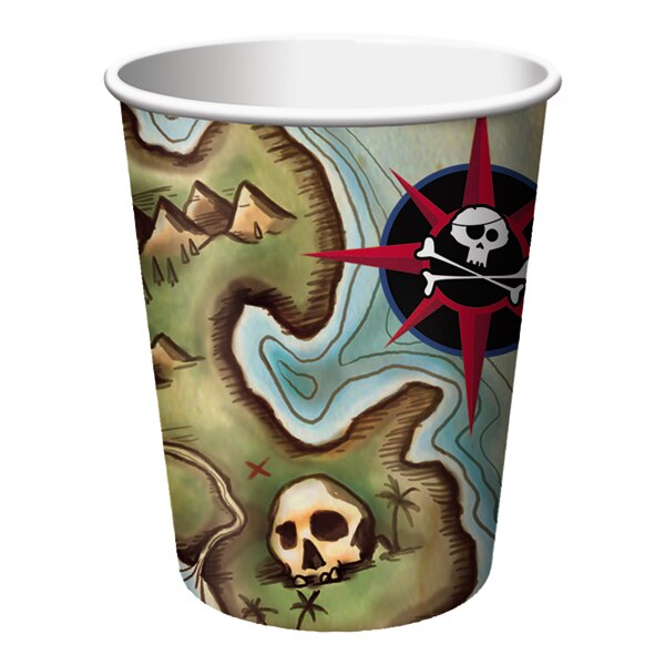 Pirate Buried Treasure Cups, 9 ounce, 8 count
