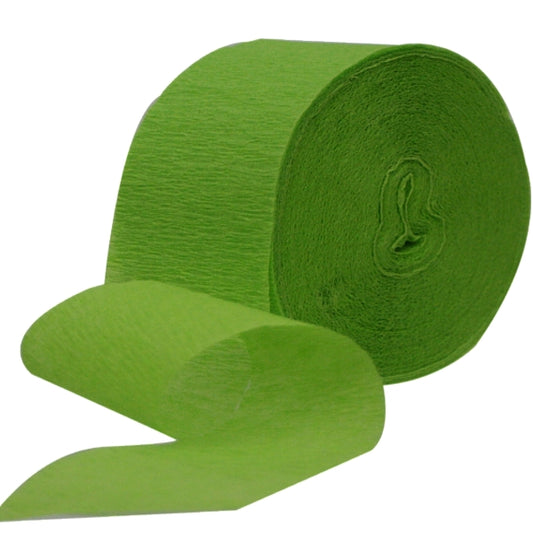 Streamer Roll, Lime Green Crepe Paper, 81 feet, each