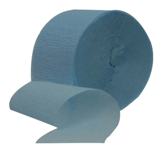 Streamer Roll, Baby Blue Crepe Paper, 81 feet, each