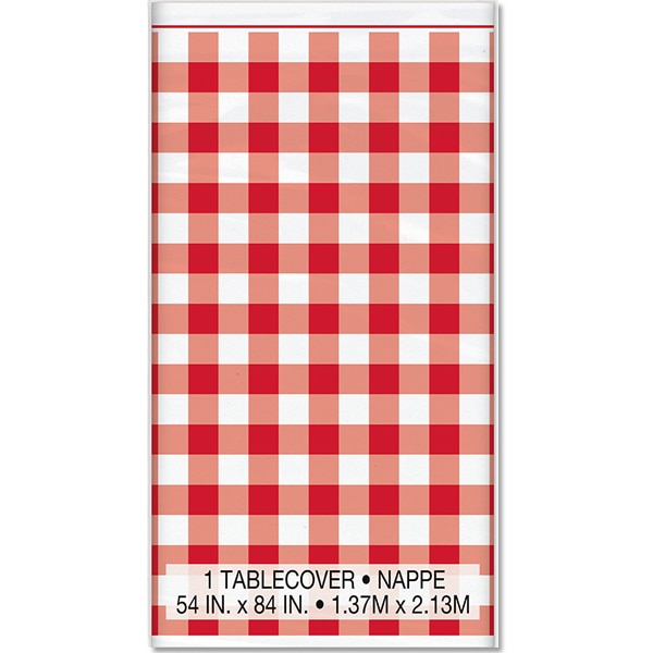 Red and White Gingham Table Cover, 54 x 84 inch