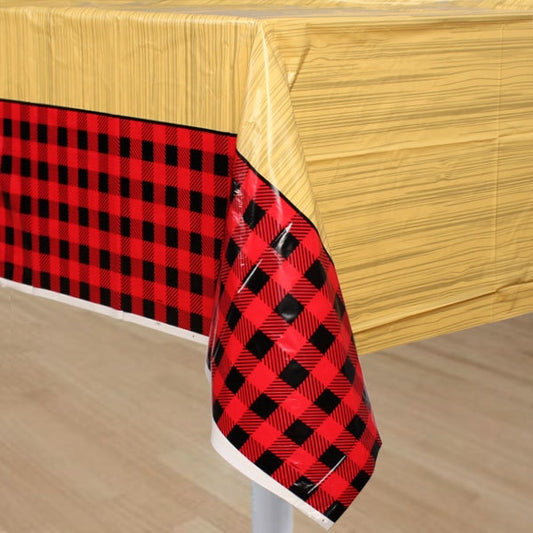Plaid Lumberjack Table Cover, 54 x 84 inch