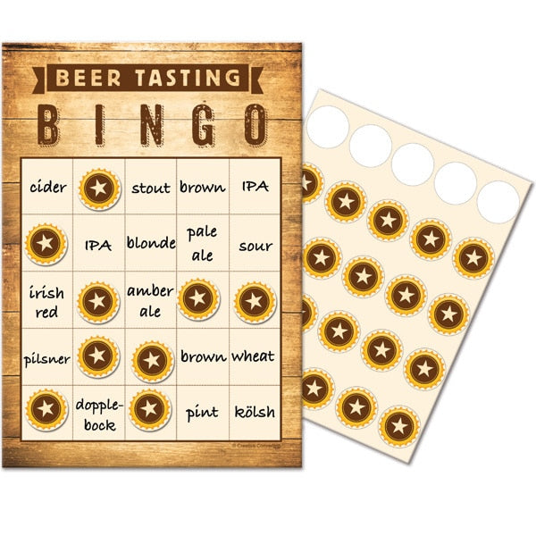 Beer Party Tasting Bingo Game, favor, 10 players