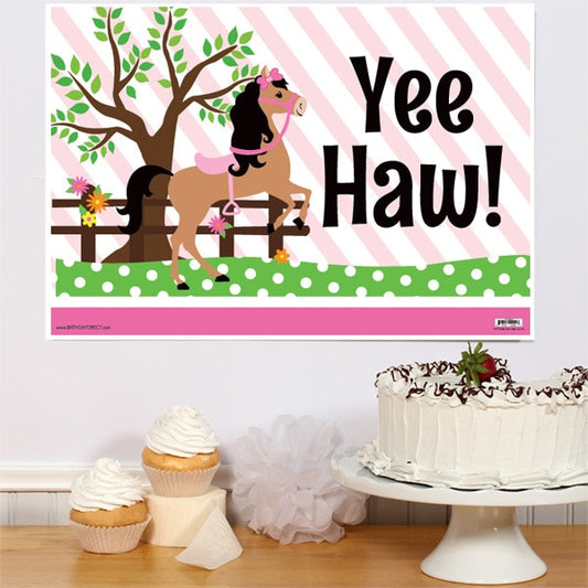 Playful Pony Party Sign, 8.5x11 Printable PDF Digital Download by Birthday Direct