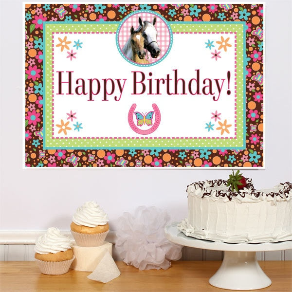 Calico Horse Birthday Sign, 8.5x11 Printable PDF Digital Download by Birthday Direct