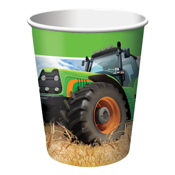 Farm Tractor Cups, 9 ounce, 8 count