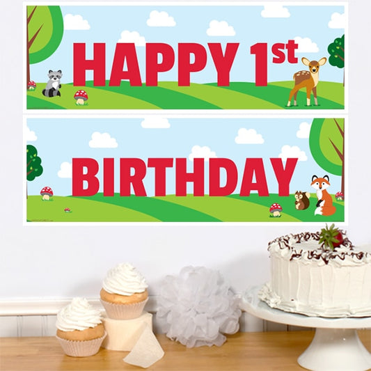 Birthday Direct's Woodland 1st Birthday Two Piece Banners