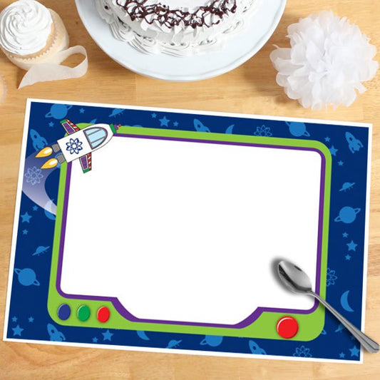 Toy Birthday Space Cadet Party Placemat, 8.5x11 Printable PDF Digital Download by Birthday Direct