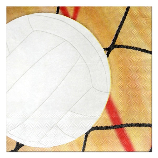 Volleyball Party Beverage Napkins, 5 inch fold, set of 16