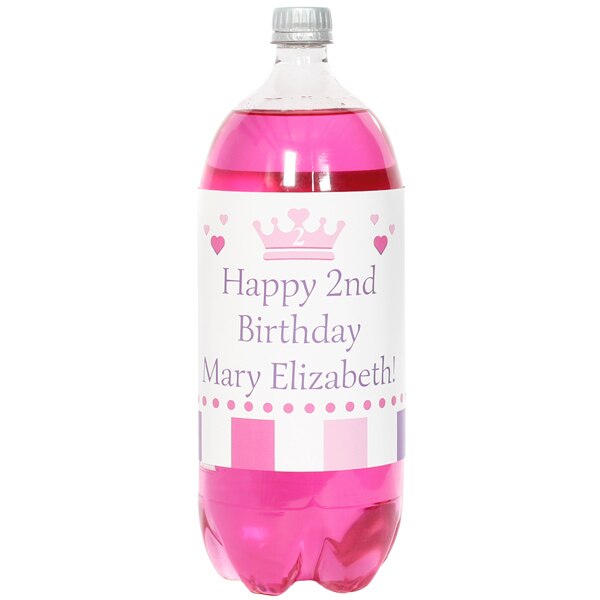 Birthday Direct's Little Princess 2nd Birthday Custom Bottle Labels