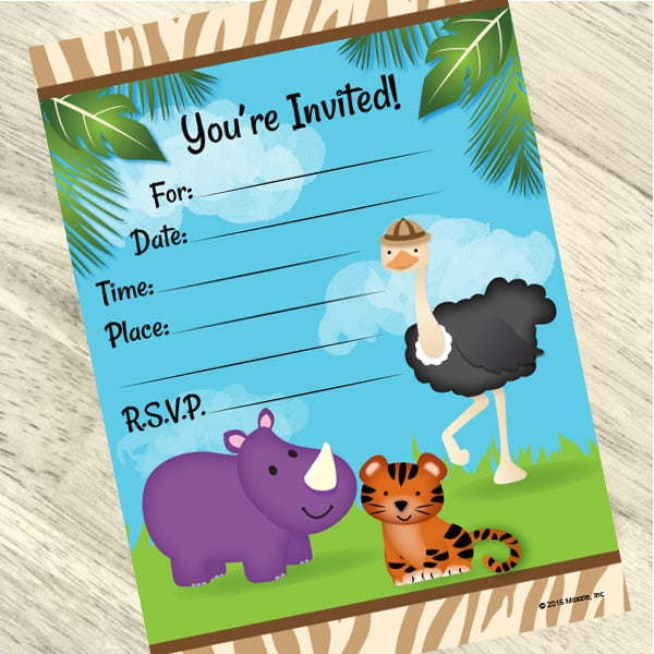 Birthday Direct's Jungle Animals Party Invitations