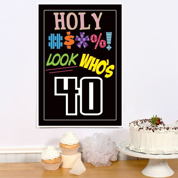 Holy Bleep 40th Birthday Sign, 8.5x11 Printable PDF Digital Download by Birthday Direct