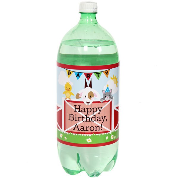 Birthday Direct's Farm Barnyard Party Custom Bottle Labels
