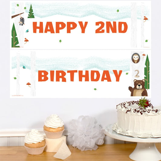 Birthday Direct's Wild Woodland 2nd Birthday Two Piece Banners