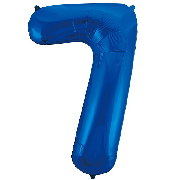 Blue Glitz Number 7 Foil Balloon, 34 inch, each