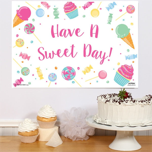 Candy Party Sign, 8.5x11 Printable PDF Digital Download by Birthday Direct