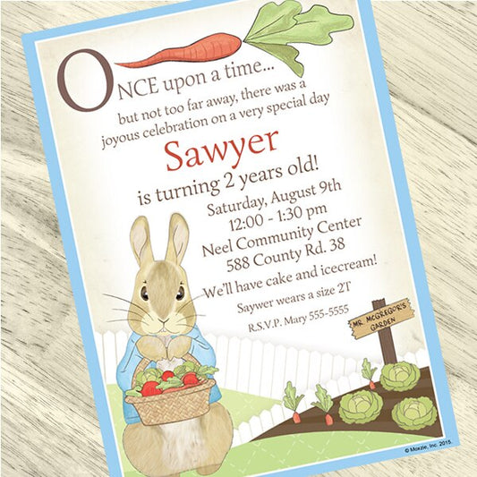 Birthday Direct's Peter Rabbit Party Custom Invitations