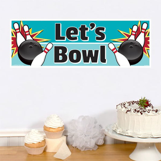 Bowling Party Tiny Banner, 8.5x11 Printable PDF Digital Download by Birthday Direct