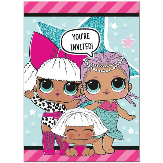 LOL Surprise Invitations, Fill In with Envelopes, 5 x 4 in, 8 ct