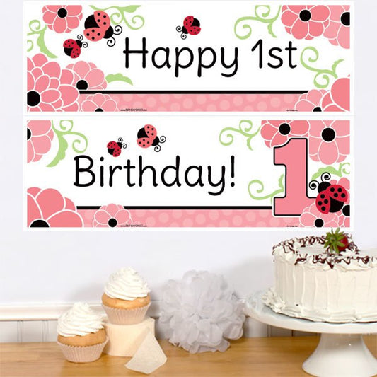 Birthday Direct's Ladybug 1st Birthday Two Piece Banners