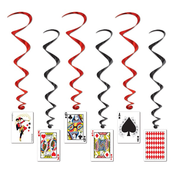 Playing Card Suits 3 feet Whirl Decorations, 36 inch, 5 count
