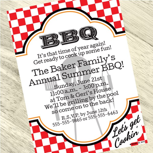 Birthday Direct's BBQ Cookout Party Custom Invitations