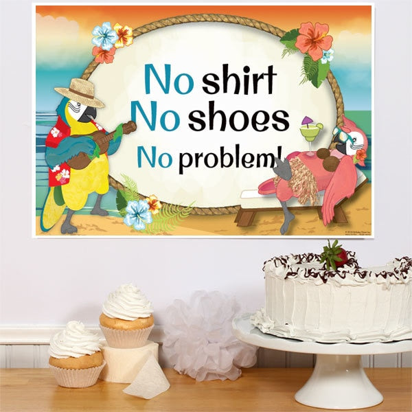 Parrot in Paradise Party Sign, 8.5x11 Printable PDF Digital Download by Birthday Direct