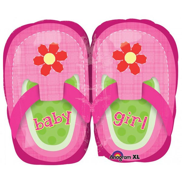 Baby Girl Shoes SuperShape Foil Balloon, 22 x 18.5 inch, each