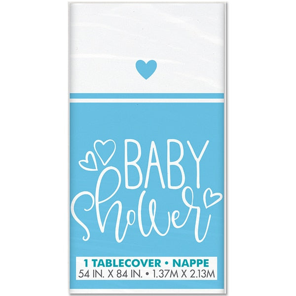 Blue Hearts Baby Table Cover, 54 x 84 inch