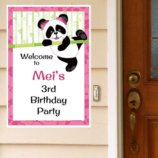 Birthday Direct's Little Panda Party Custom Door Greeter