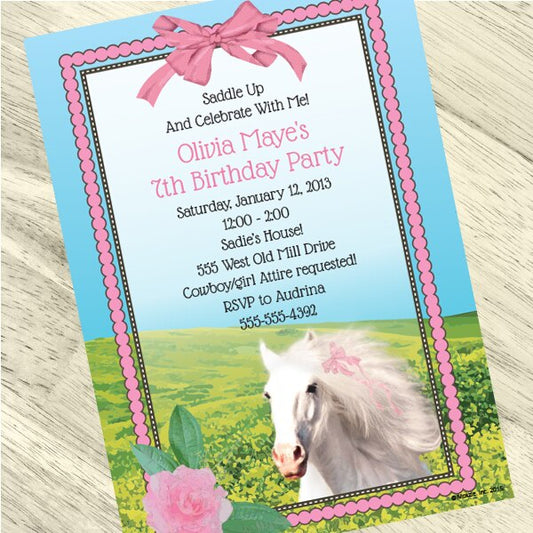 Birthday Direct's Horse Style Party Custom Invitations
