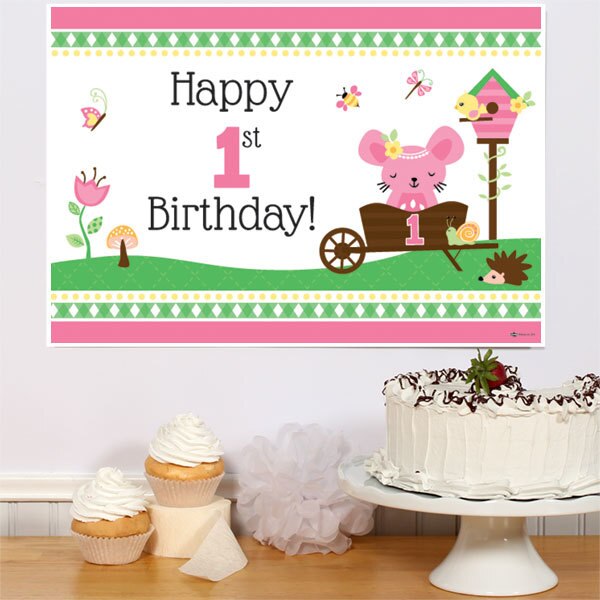 Little Garden 1st Birthday Sign, 8.5x11 Printable PDF Digital Download by Birthday Direct