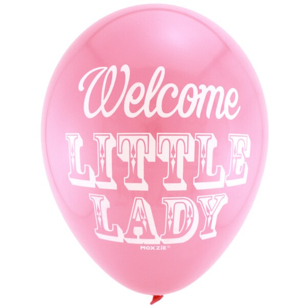 Welcome Little Lady Printed Latex Balloons, 12 inch, 8 count