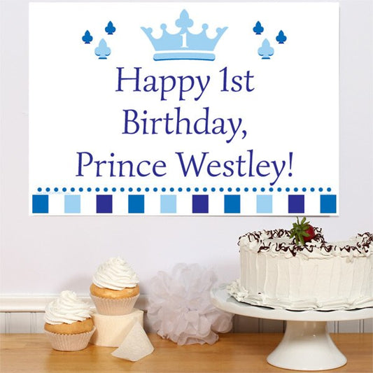 Birthday Direct's Little Prince 1st Birthday Custom Sign