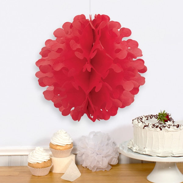 Ruby Red Flutter Ball Decoration, 12 inch, each