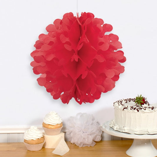 Ruby Red Flutter Ball Decoration, 12 inch, each
