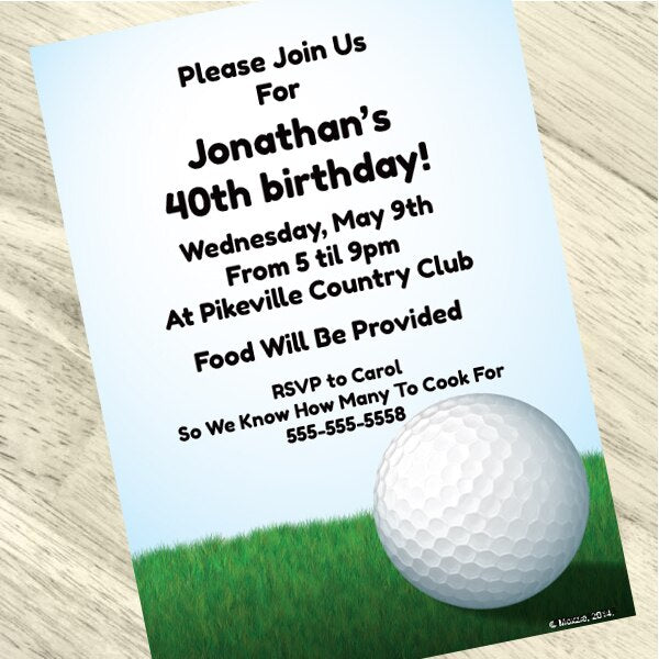 Birthday Direct's Golf Party Custom Invitations